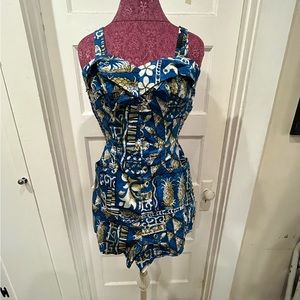 SUPER RARE Alfred Shaheen Tiki Romper for Unique Vintage. Size M
